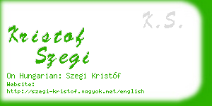 kristof szegi business card